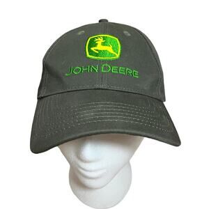John Deere SnapBack Hat Olive One Size Lindsey Equipment Army Green Trucker